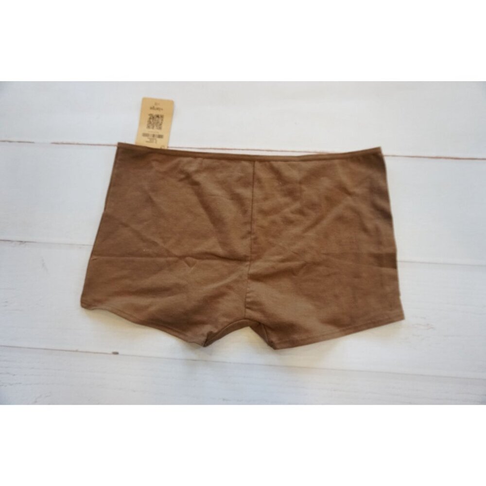 Happy Nation Girls Brown Comfy Cotton Logo Boyshort Underwear - Size +12, NWT - Picture 4 of 5